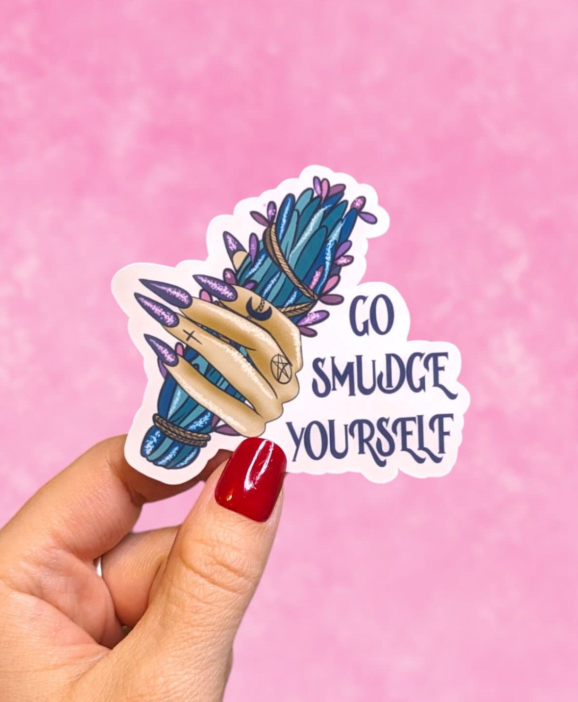 Go smudge yourself, witchy stickers for laptop aesthetic, snarky stickers for water bottle, tumbler accessories, celestial gifts for women
