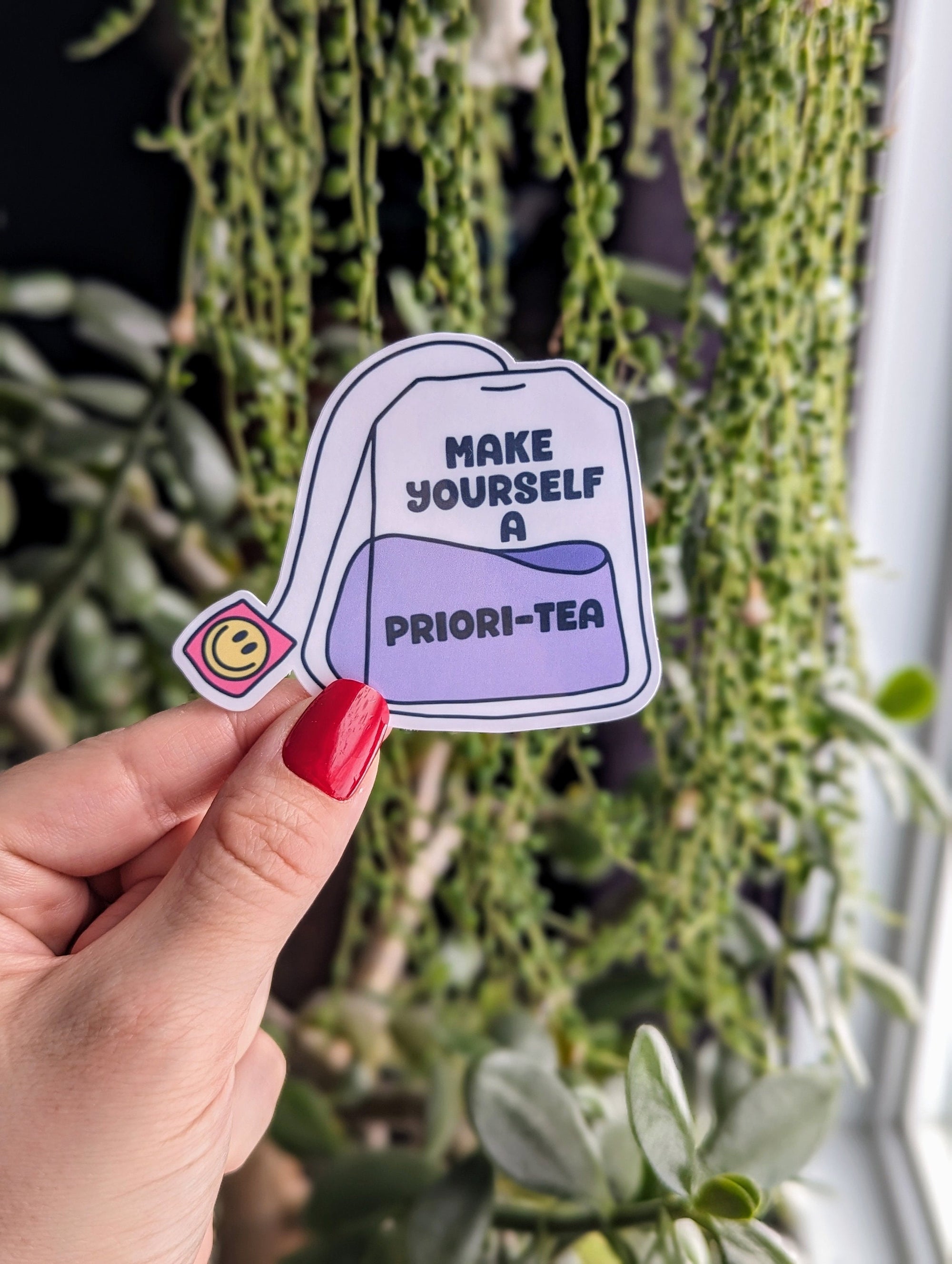 Make yourself a priority, positivity stickers for water bottle, mental health sticker for phone case, tea sticker, thoughtful gift for her