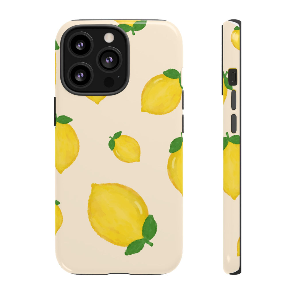 Lemon Print Phone Case, Vibrant Lemon Design, Cute Citrus Case, Gift for Fruit Lovers, Summer Vibe Accessories