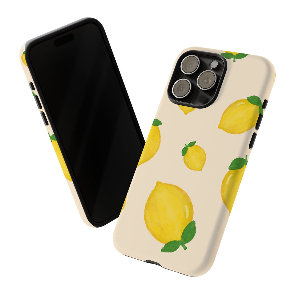 Lemon Print Phone Case, Vibrant Lemon Design, Cute Citrus Case, Gift for Fruit Lovers, Summer Vibe Accessories