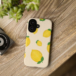 Lemon Print Phone Case, Vibrant Lemon Design, Cute Citrus Case, Gift for Fruit Lovers, Summer Vibe Accessories