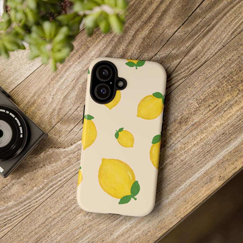 Lemon Print Phone Case, Vibrant Lemon Design, Cute Citrus Case, Gift for Fruit Lovers, Summer Vibe Accessories