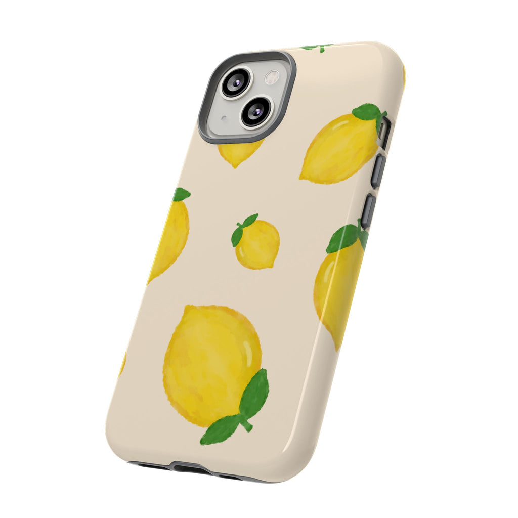 Lemon Print Phone Case, Vibrant Lemon Design, Cute Citrus Case, Gift for Fruit Lovers, Summer Vibe Accessories
