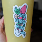 Good vibes only stickers for adults, dirty stickers for water bottle, funny gifts for her, bachelorette party favor, vibrator sticker, kinky