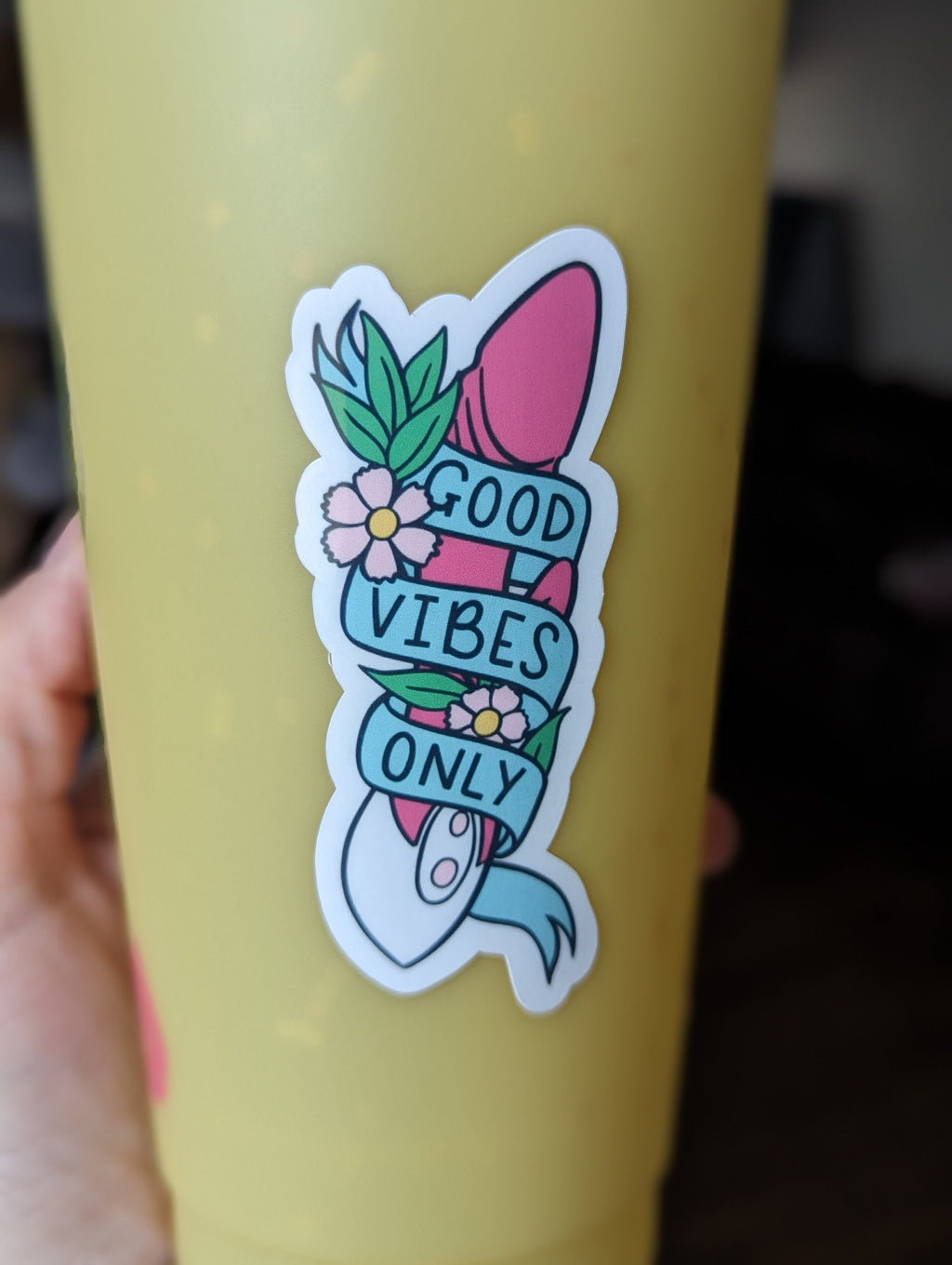 Good vibes only stickers for adults, dirty stickers for water bottle, funny gifts for her, bachelorette party favor, vibrator sticker, kinky
