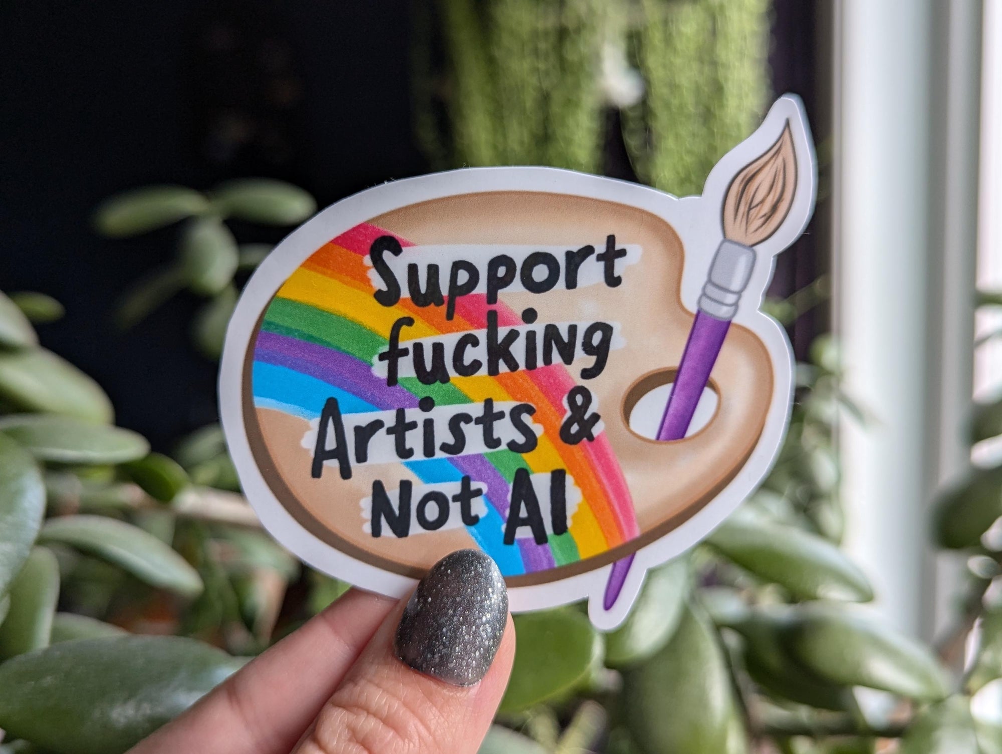 Support Fucking Artists & Not AI Vinyl Sticker
