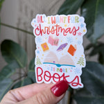 All I want for Christmas is more books, bookish stickers for kindle, book gifts for book lovers, smut reader gifts, book merch, stocking