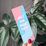 Just one more page bookmark, cute pastel retro aesthetic, bookworm gifts, book gift for book lovers, bookish gift, reader accessories, cute
