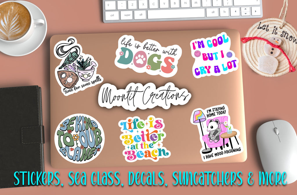 menty b sticker, mental health stickers for water bottle, bookish stickers for kindle, funny gift for best friend female birthday, anxiety
