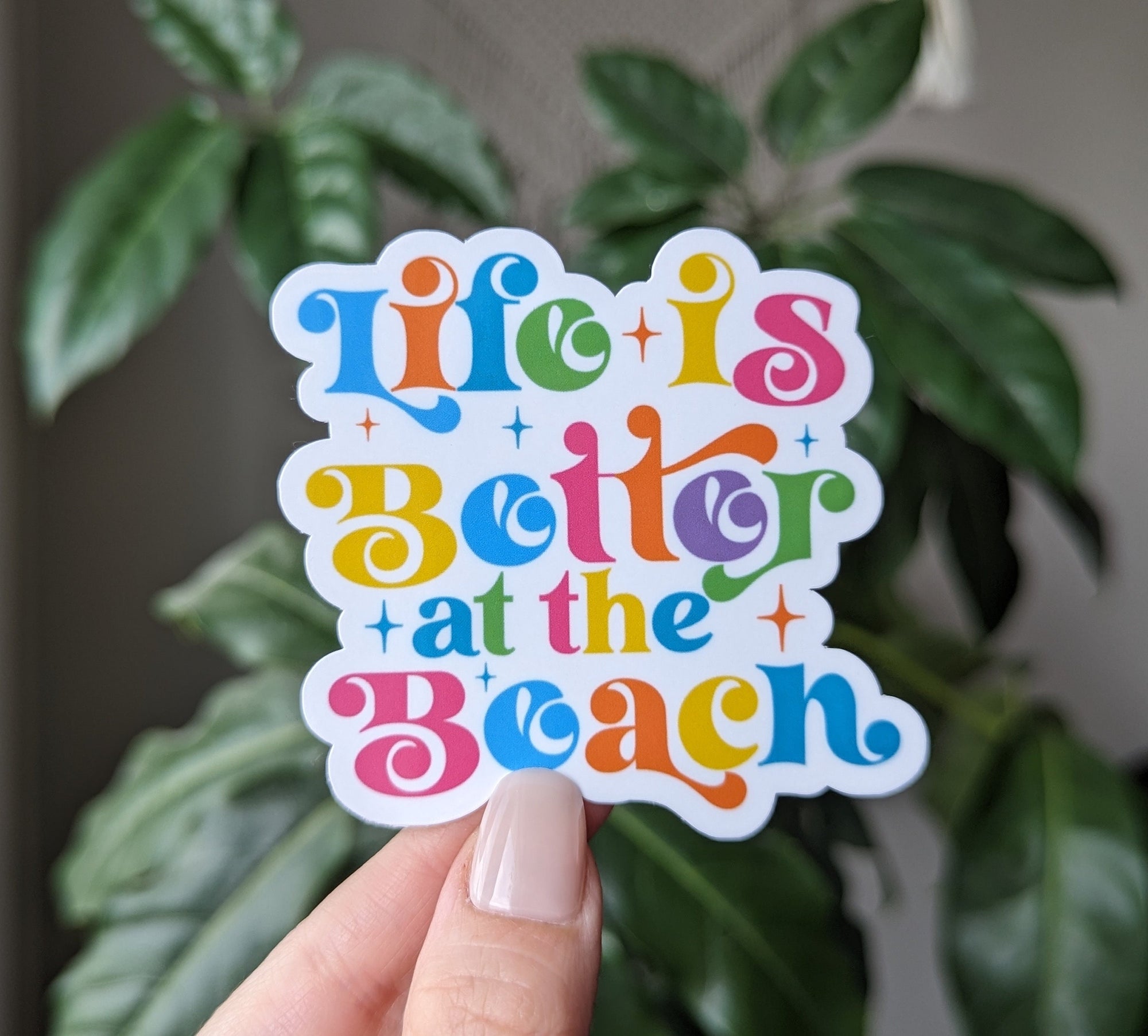 Life is better at the beach, positive quotes stickers for hydroflask, summer stickers for laptop, tumbler accessories, beach lover gift