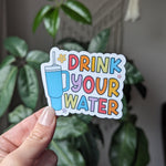 Drink your water stickers for tumblers, motivational stickers for hydroflask, stay hydrated sticker for water bottle, gym gifts for women