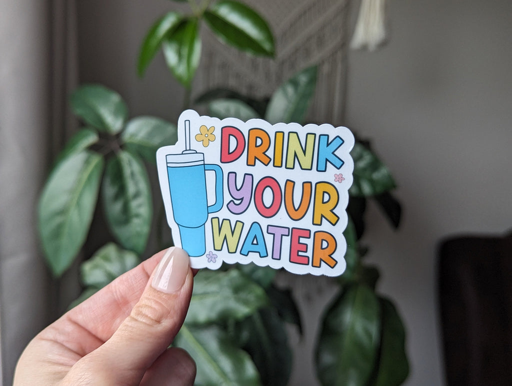 Drink your water stickers for tumblers, motivational stickers for hydroflask, stay hydrated sticker for water bottle, gym gifts for women
