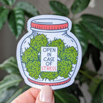 Open In Case Of Stress Vinyl Sticker