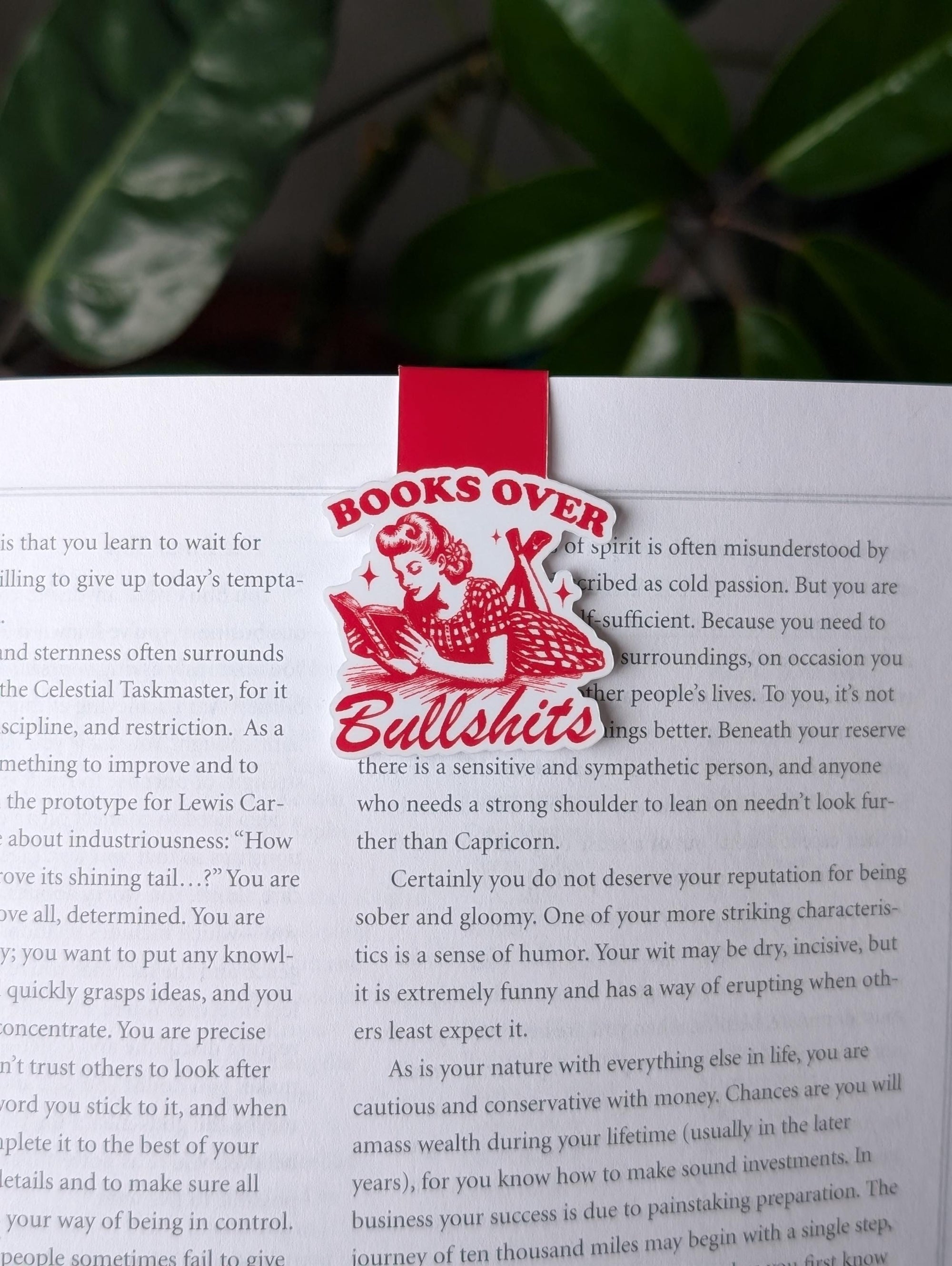Books Over Bullshits Magnetic Bookmark for Book Lovers