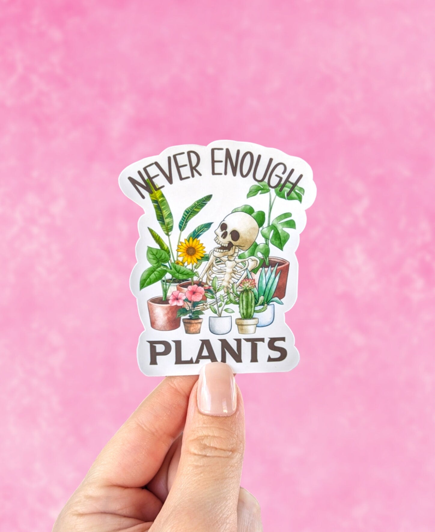Never enough plants, plant mama stickers for hydroflask funny, gardener stickers for water bottle, tumbler accessories,plant lover gift for