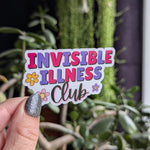 Invisible illness club sticker, chronic disease, disability awareness stickers, spoonie stickers for water bottle, mental health stickers