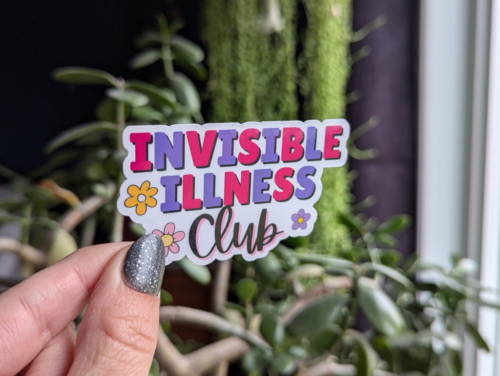 Invisible illness club sticker, chronic disease, disability awareness stickers, spoonie stickers for water bottle, mental health stickers