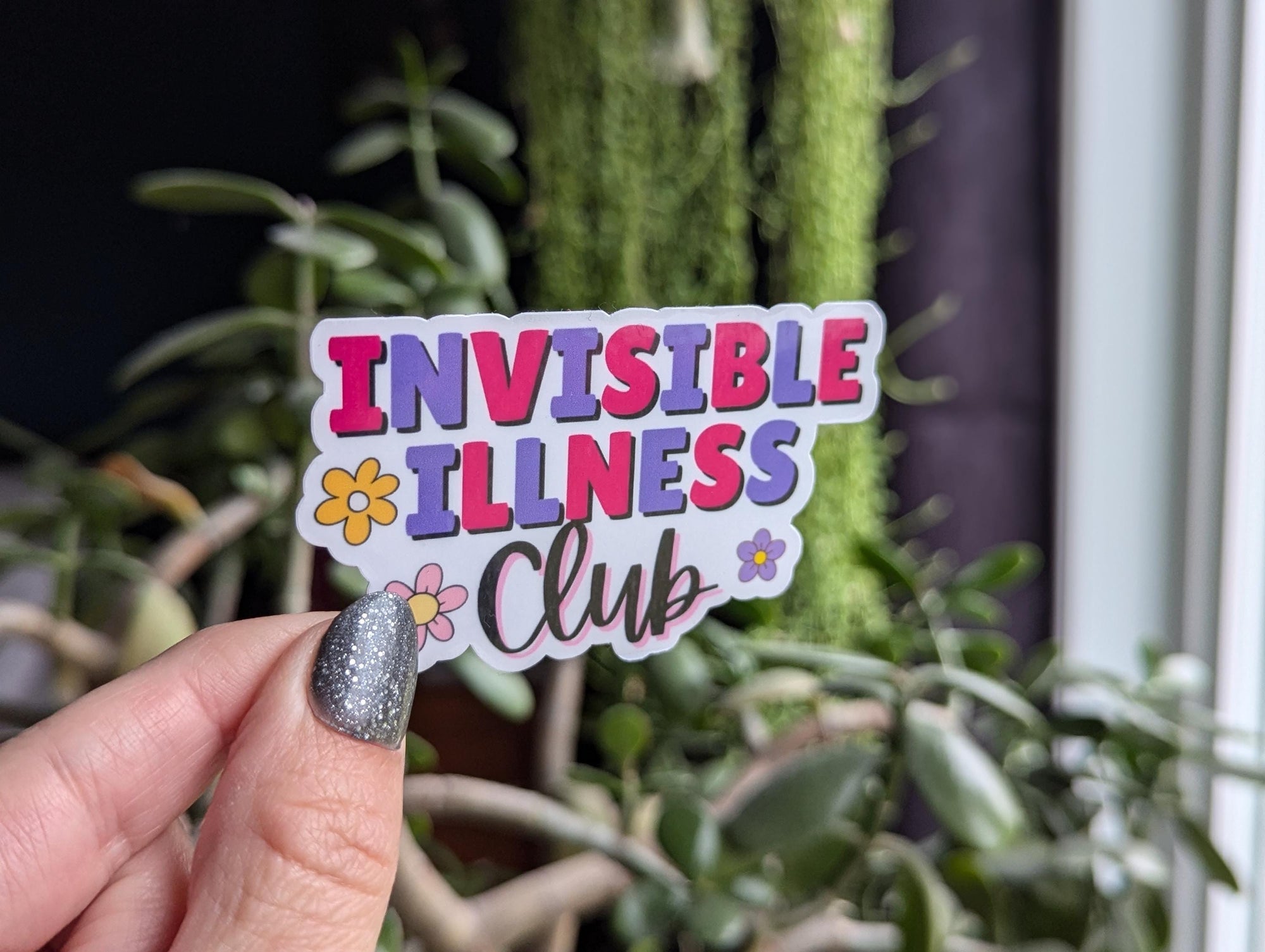 Invisible illness club sticker, chronic disease, disability awareness stickers, spoonie stickers for water bottle, mental health stickers