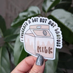 I tolerate a lot but not lactose, milk carton stickers for laptop funny, allergy stickers for water bottle, funny quote stickers for bestie