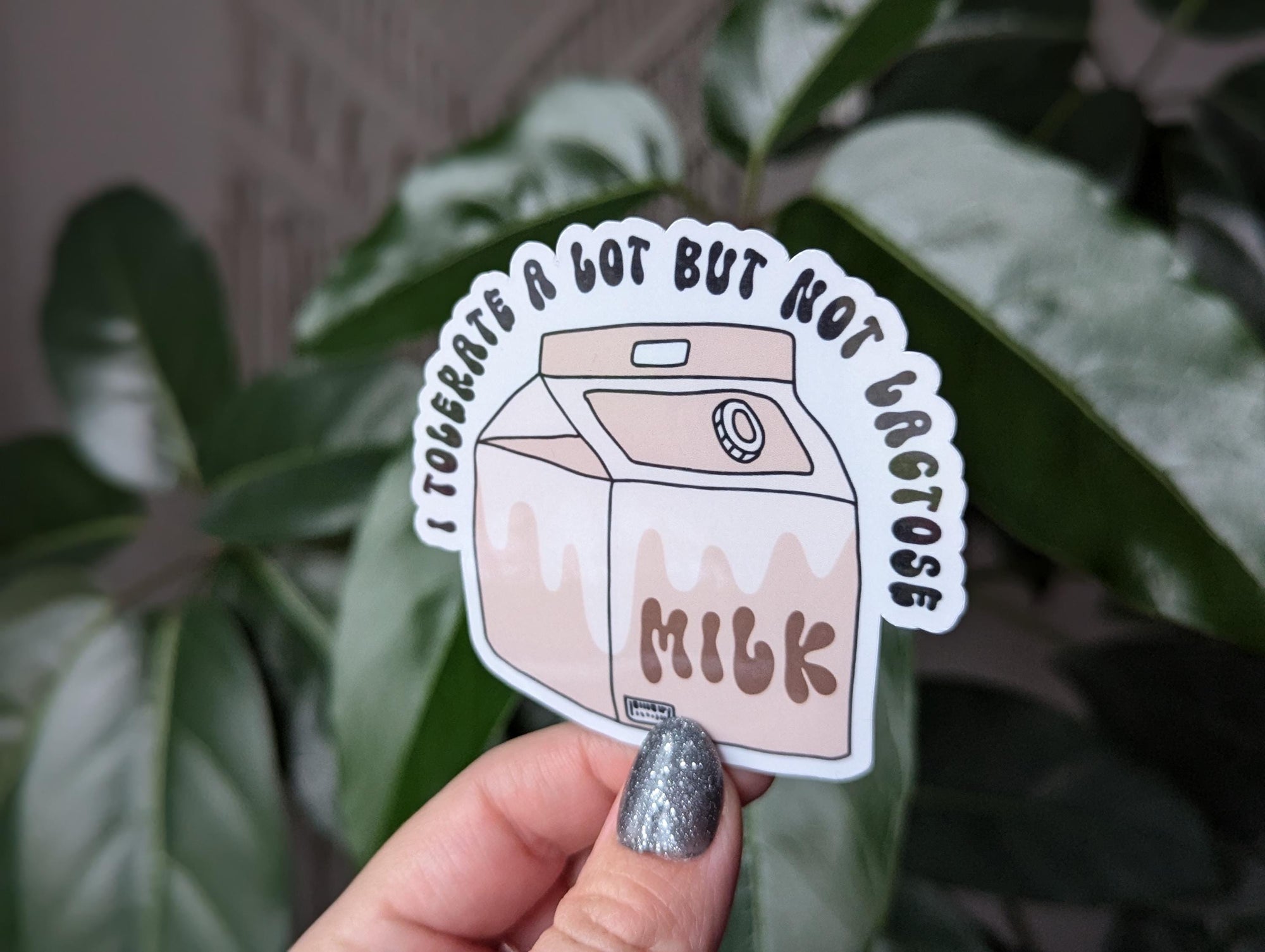 I tolerate a lot but not lactose, milk carton stickers for laptop funny, allergy stickers for water bottle, funny quote stickers for bestie