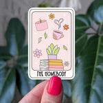 The homebody sticker, tarot card aesthetic vinyl sticker for introverts, cozy book lover stickers for laptop