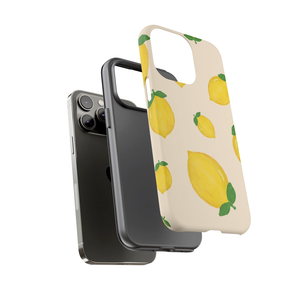 Lemon Print Phone Case, Vibrant Lemon Design, Cute Citrus Case, Gift for Fruit Lovers, Summer Vibe Accessories