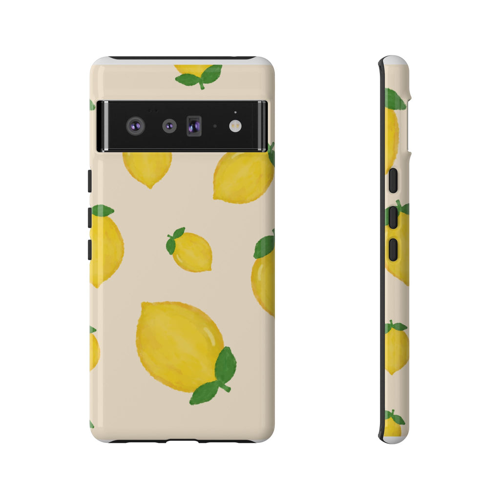 Lemon Print Phone Case, Vibrant Lemon Design, Cute Citrus Case, Gift for Fruit Lovers, Summer Vibe Accessories