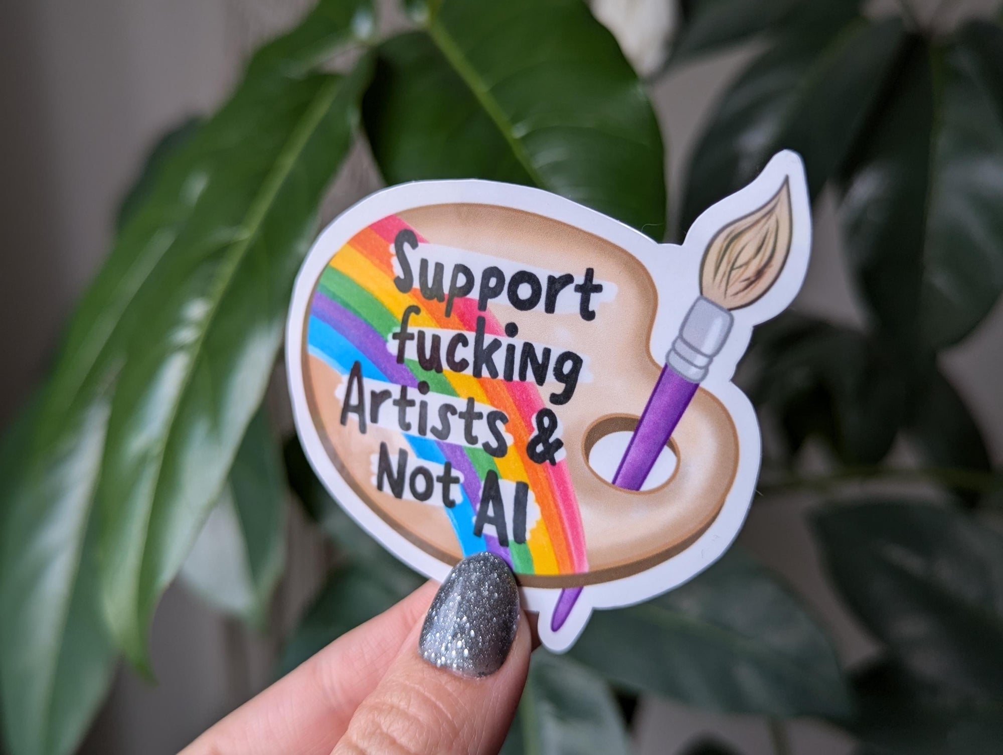 Support Fucking Artists & Not AI Vinyl Sticker