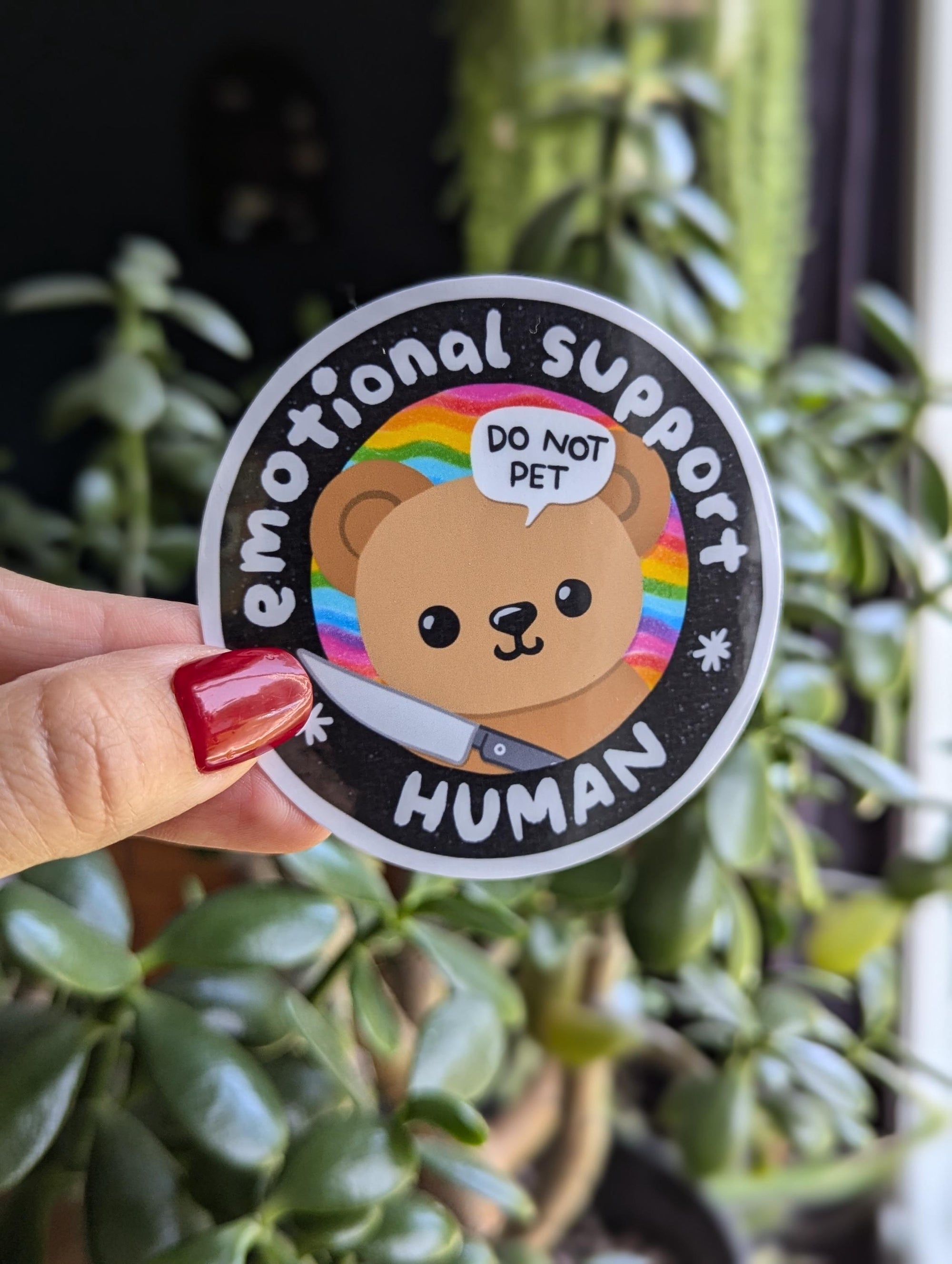 Emotional Support Human Vinyl Sticker