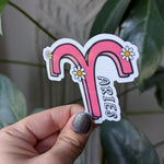 Aries sticker for kindle, astrology stickers for water bottle, zodiac sign sticker, horoscope, witchy gifts for her, metaphysical gifts