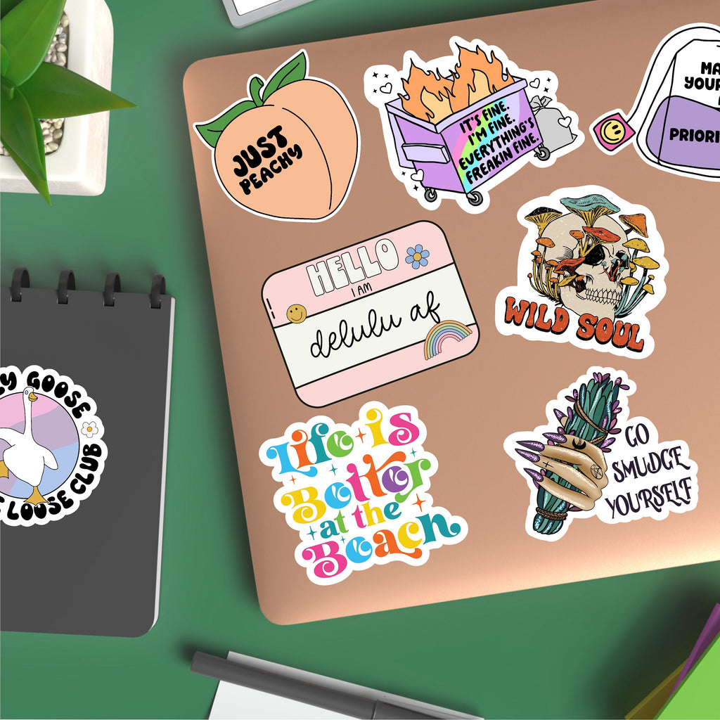 Overstimulated mom's club sticker, sarcastic laptop sticker, funny water bottle stickers, gift for new mom, mom merch, dark humor stickers
