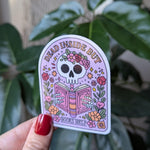 Dead inside but books help, bookish stickers for laptop, book gifts for book lovers, reader gift, booktrovert sticker, booktok merch, smut