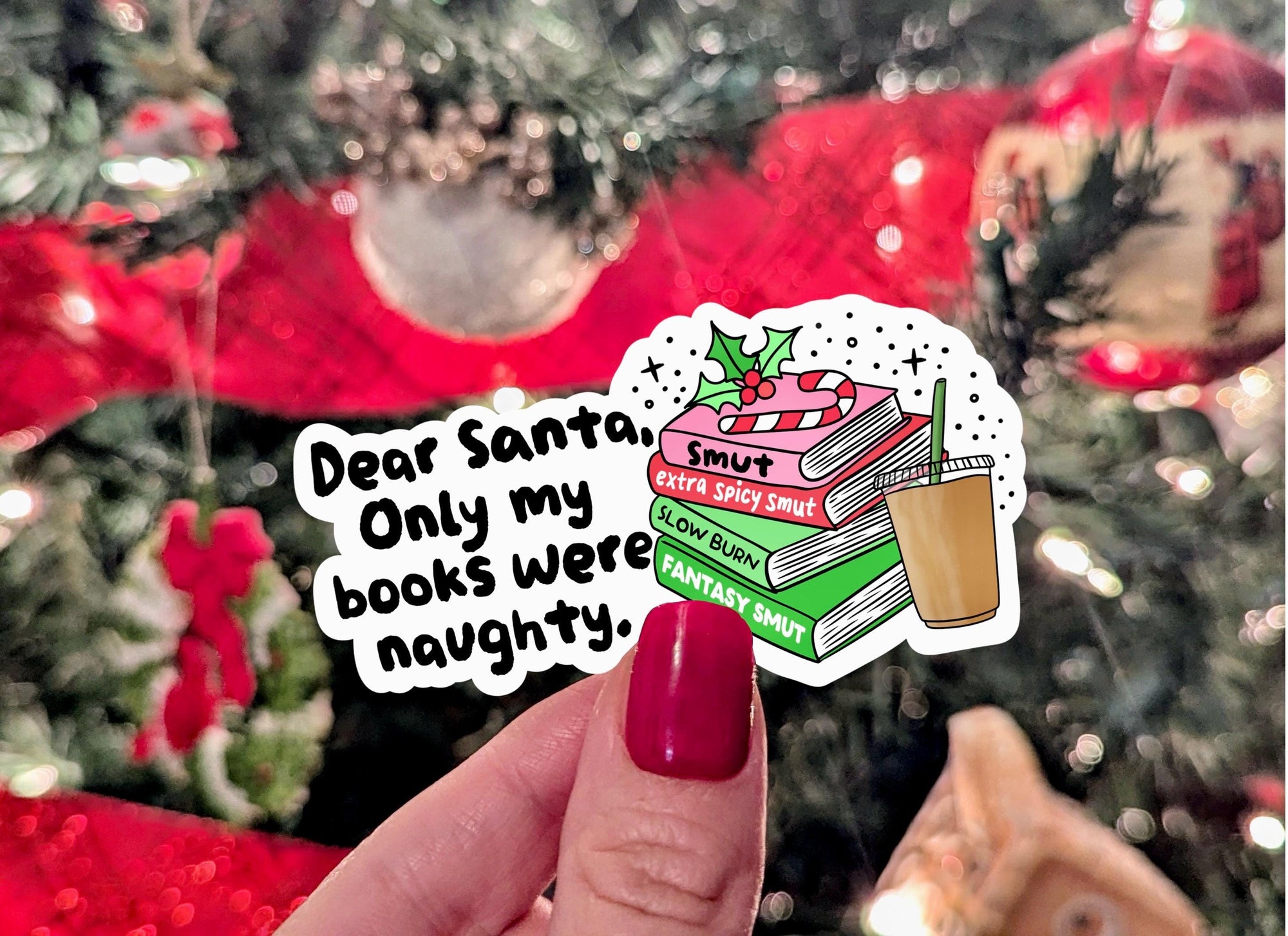 Dear Santa, smut sticker for Christmas, bookish stickers, book gifts for book lovers, funny stickers for kindle, booktok merch, reader gift