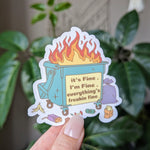 Dumpster Fire Vinyl Sticker