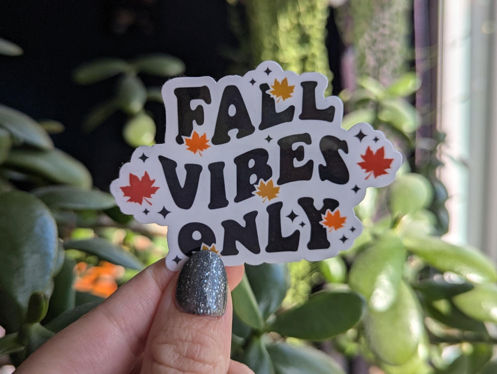 Fall vibes only, autumn theamed stickers for phone case, fall aesthetic stickers, leaf sticker for laptop, nature lovers gift, gift for fall