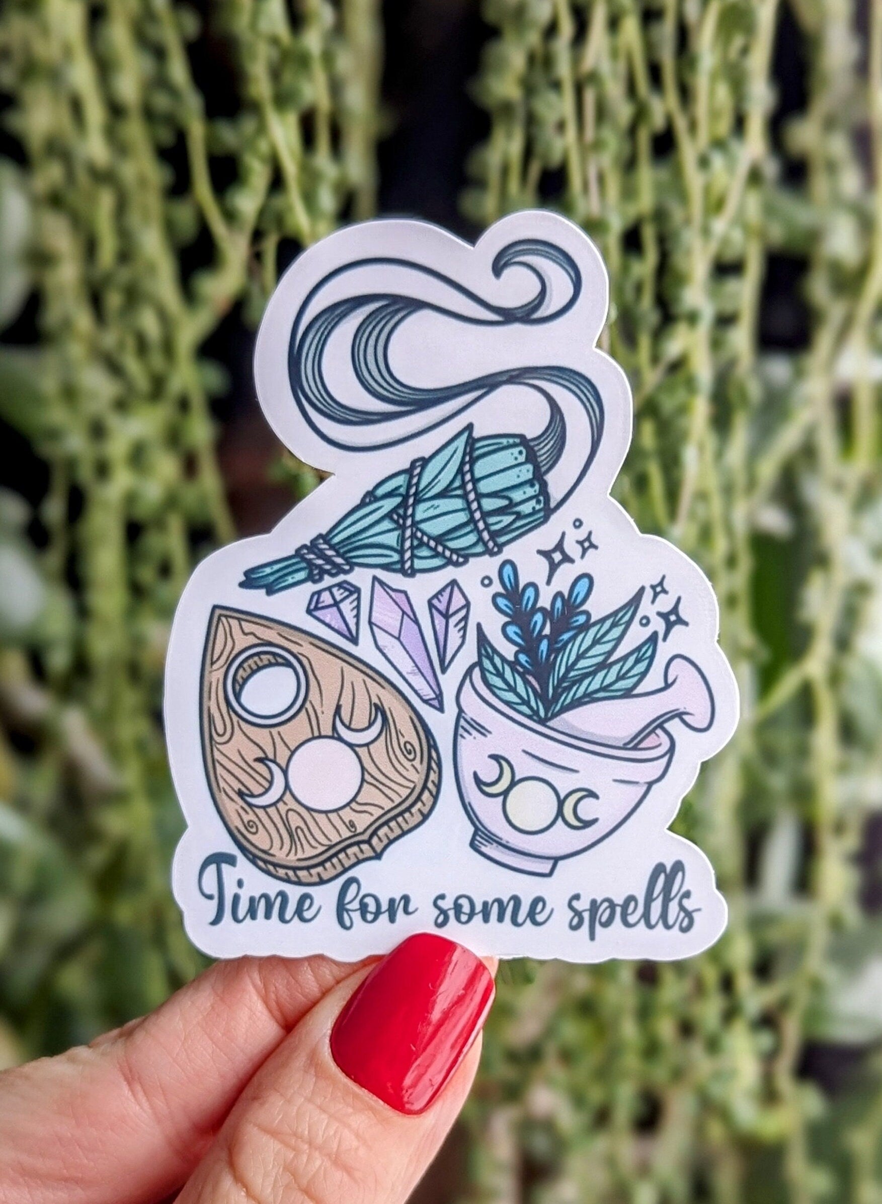 Witchy stickers for water bottle, celestial stickers for laptop aesthetic, sage gift for witchy mom, witch craft supplies, ouija sticker for