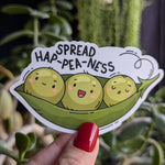 Spread happiness sticker, positivity stickers for laptop, pea sticker for water bottle, cute gift for friend, mental health stickers