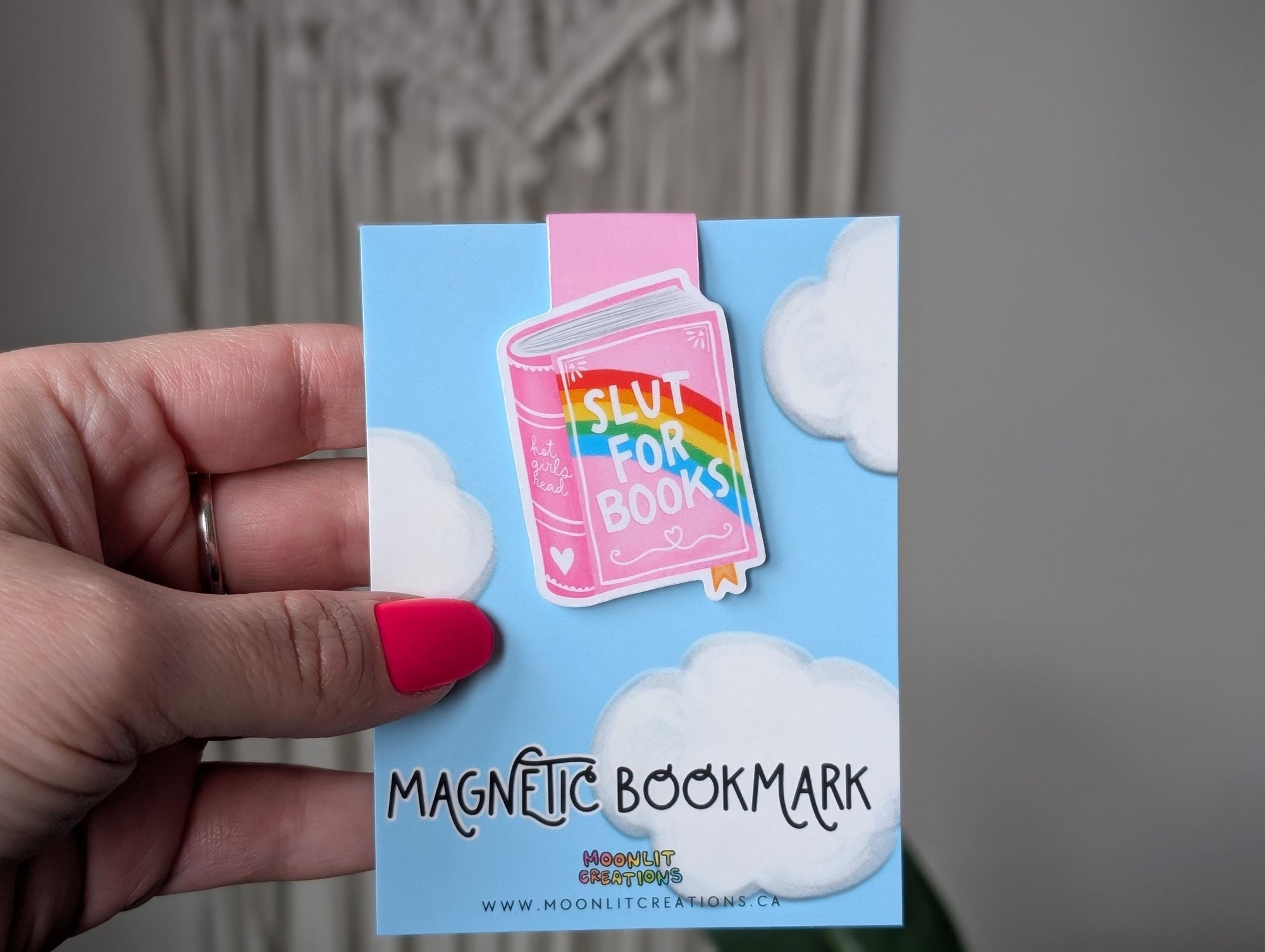 Slut for Books Magnetic Bookmark, Rainbow Page Marker
