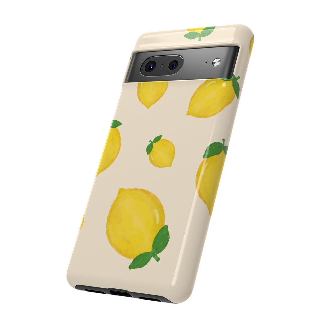 Lemon Print Phone Case, Vibrant Lemon Design, Cute Citrus Case, Gift for Fruit Lovers, Summer Vibe Accessories