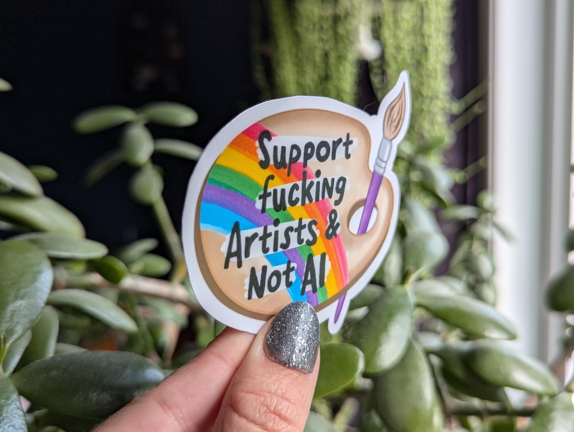 Support Fucking Artists & Not AI Vinyl Sticker