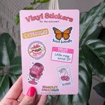 Vinyl sticker sheet for extroverts, fun stickers for social butterflies, gap filler stickers sheet, extrovert stickers for laptop gift