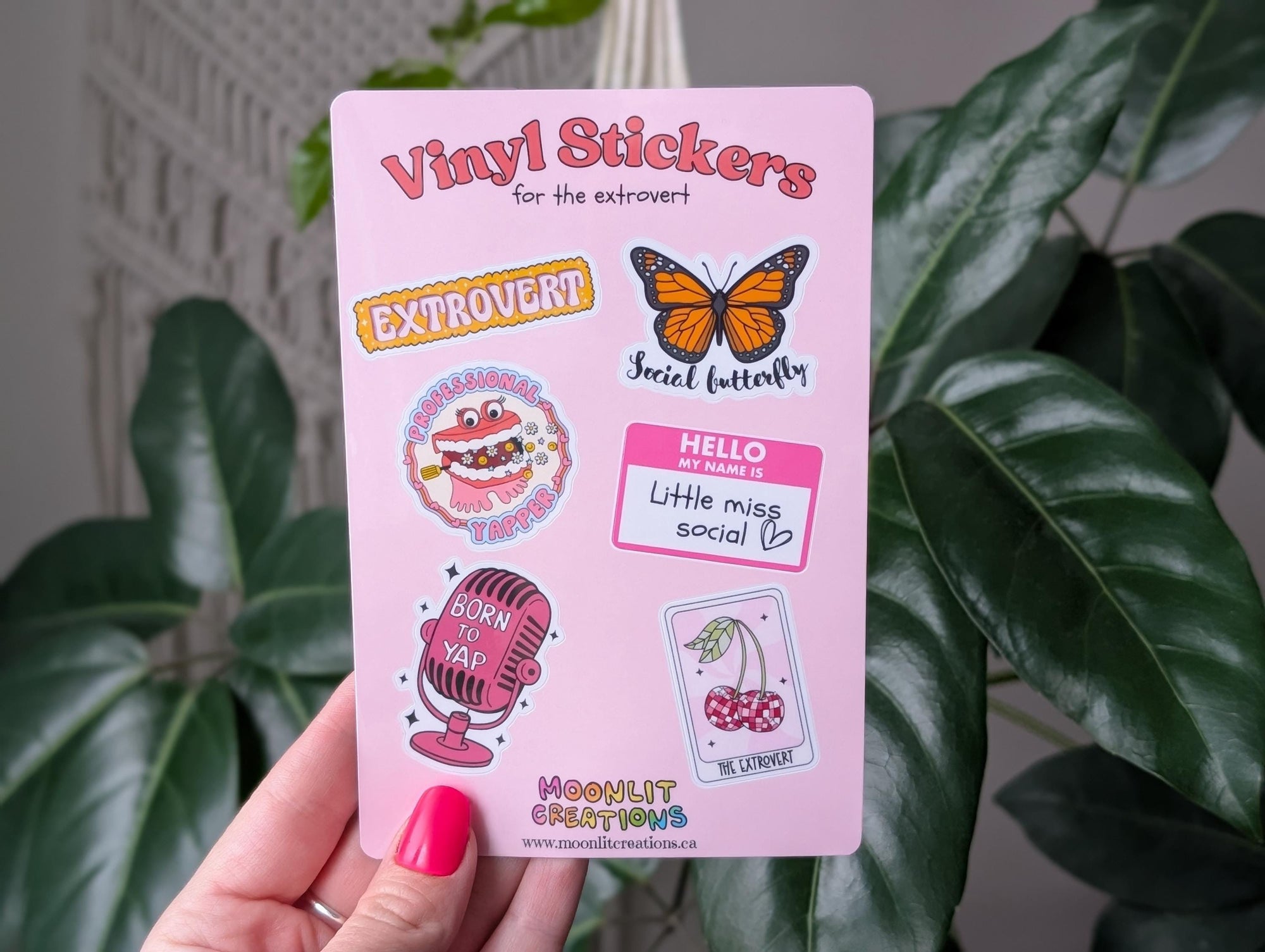 Vinyl sticker sheet for extroverts, fun stickers for social butterflies, gap filler stickers sheet, extrovert stickers for laptop gift