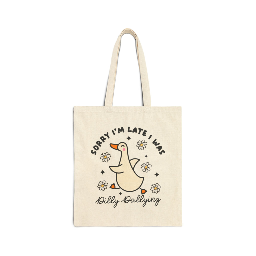 Whimsical Cotton Canvas Tote Bag with Goose Design - Perfect for Errands, Shopping, Gifts, Eco-Friendly, and Everyday Use