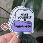 Make yourself a priority, positivity stickers for water bottle, mental health sticker for phone case, tea sticker, thoughtful gift for her