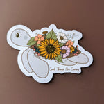 Good Thing Are Coming Floral Turtle Vinyl Sticker