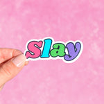 Slay sticker, empowerment stickers for women, motivational quotes stickers for hard hats, strong women gifts, inspirational quotes stickers