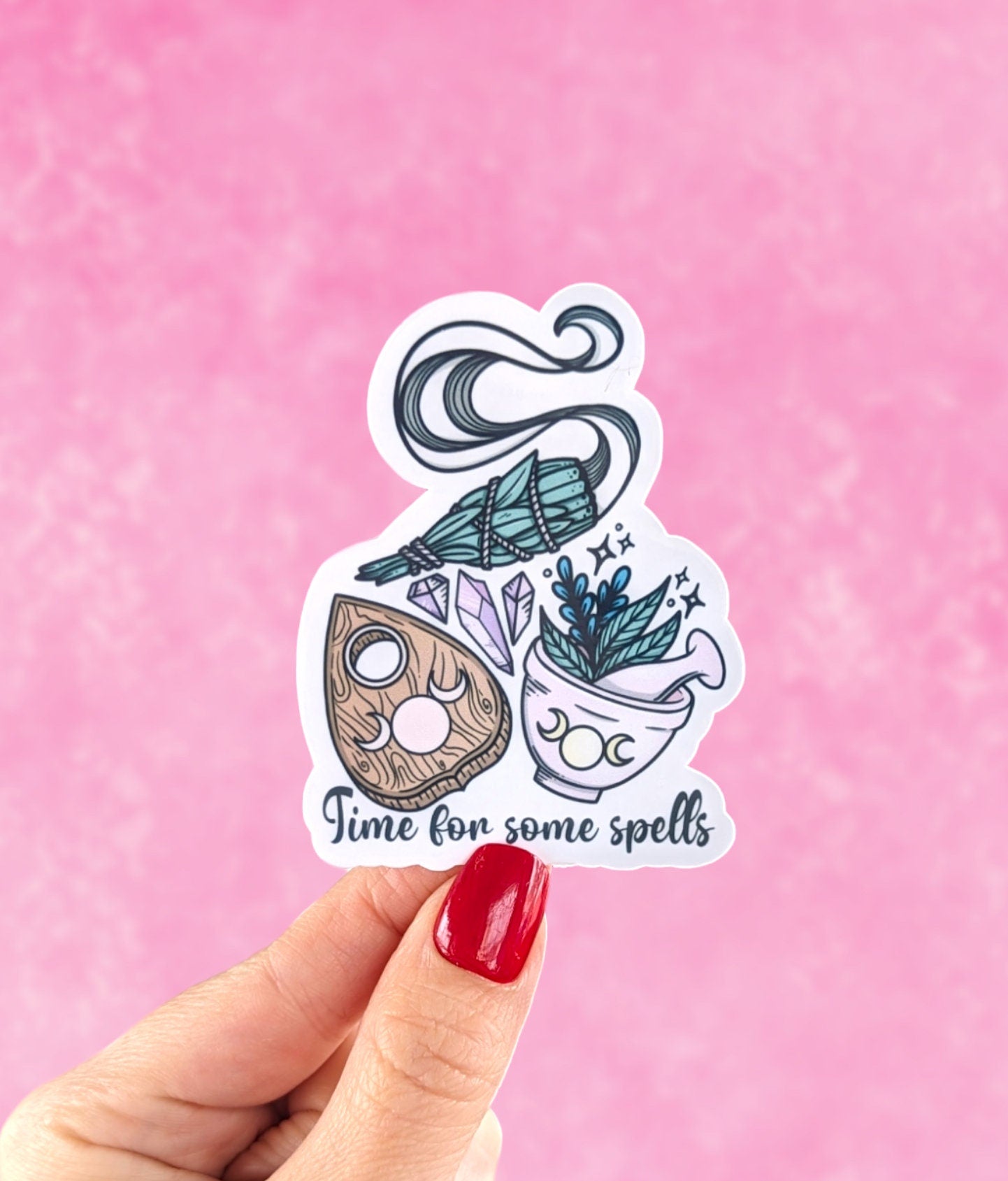 Witchy stickers for water bottle, celestial stickers for laptop aesthetic, sage gift for witchy mom, witch craft supplies, ouija sticker for