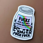 Jar of Fucks Vinyl Sticker