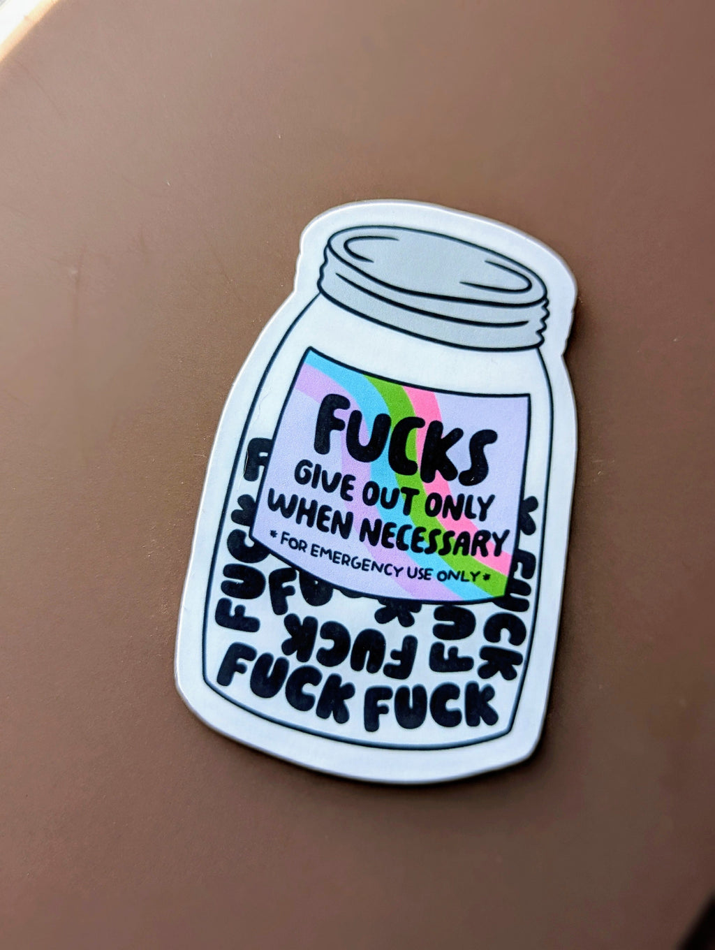 Jar of Fucks Vinyl Sticker