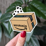 Serotonin Anti-Anxiety prime sticker, funny mental health sticker for water bottle, anxiety relief items, self care gift for shopacholics